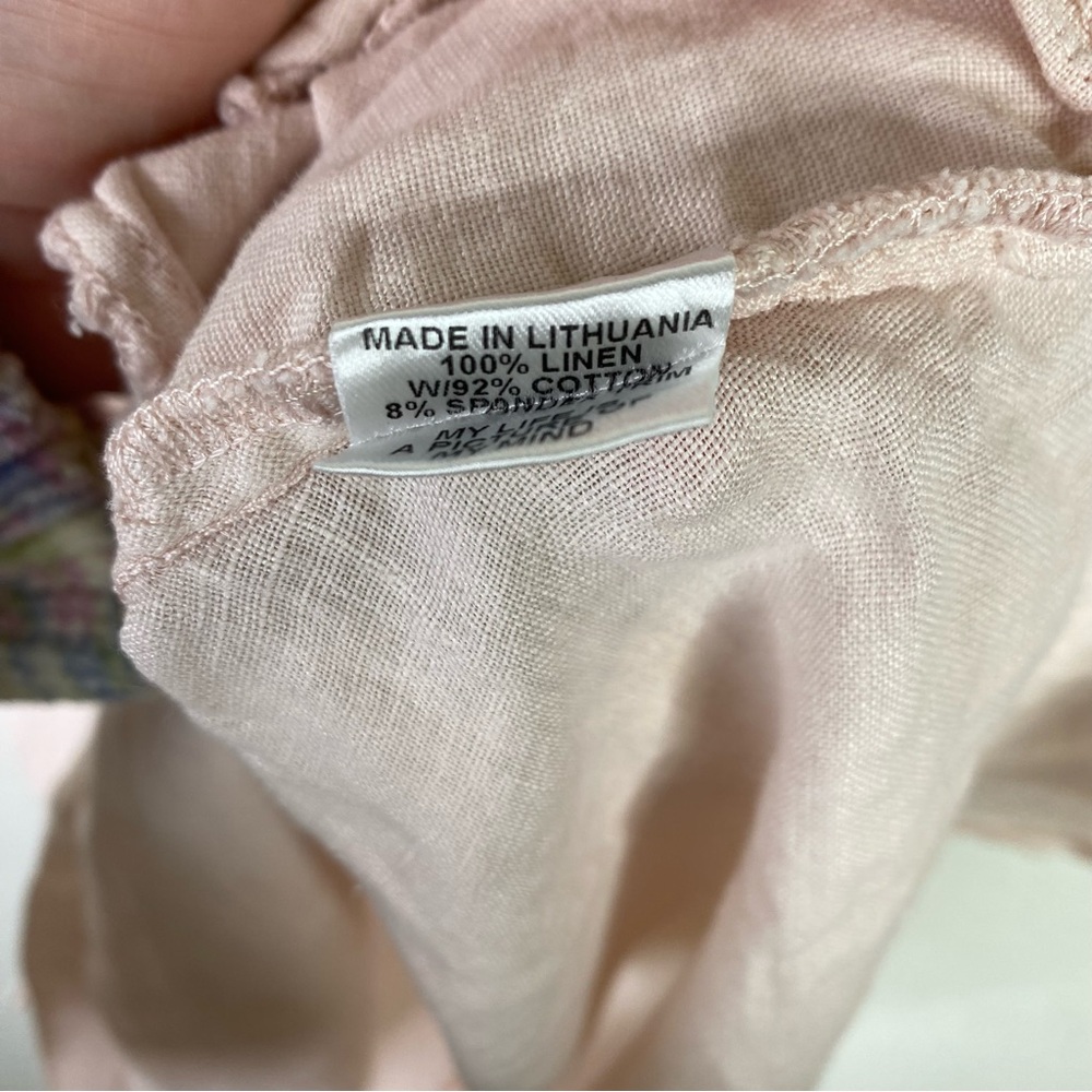 Flax Light Pink 100% Linen Sleeveless Lagenlook Tunic Top - Picture 5 of 6
